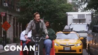 Conan Becomes An NYC Pedicab Driver  CONAN on TBS [upl. by Lemmuela]