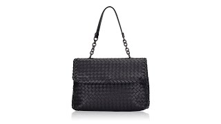 Bottega Veneta Nappa Intrecciato Olimpia Medium Shoulder Bag Black [upl. by Gerkman]