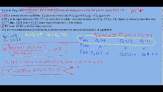 Selectividad química Castilla y León Junio 2012 3 B b equilibrio [upl. by Assirahs]