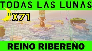 REINO RIBEREÑO  TODAS LAS LUNAS  Super Mario Odyssey [upl. by Brendon398]