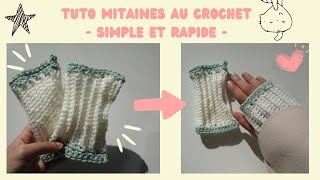 TUTO MITAINES AU CROCHET simple et rapide ❄️🦩 [upl. by Huberto]