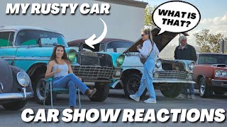 Took My Rusty Car To A Classic Car Show – People REACT To My 1956 Chevy [upl. by Sibyls467]