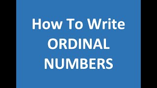 ORDINAL NUMBERS  numbers 11 to 20 writing [upl. by Einahpet]