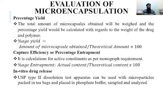 Evaluation of Microencapsulation M [upl. by Keven]