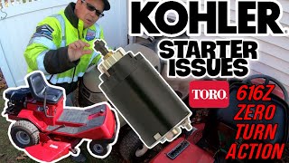 CRAFTSMAN YS4500 LAWN TRACTOR REPOWER PROJECT REVISITED KOHLER COURAGE TROUBLESHOOT STARTER ISSUES [upl. by Darin]