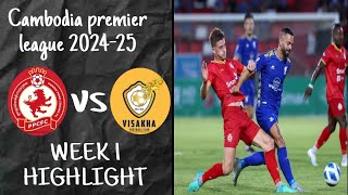 Cambodia premier league 202425 Phnom Penh Crown 4️⃣2️⃣ Visakha  HD highlights 10824 Week1 [upl. by Violeta]