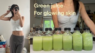 DAILY GREEN JUICE for a glowing skin✨ 갓생살기 데일리 홈메이드 그린주스 레시피💚 [upl. by Enovi595]