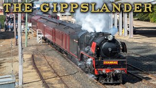 First EVER R Class to Bairnsdale Steamrail Victorias Gippslander  R761 A2 986 [upl. by Grewitz]