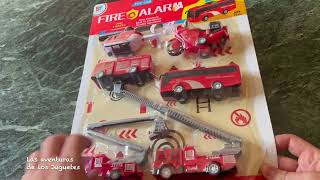 Camión de bomberos 🚒 👨🏼‍🚒 Moto Autobús y Helicóptero de Bomberos 🚁 UNBOXING y pruebas 💦🔥 [upl. by Rubin]