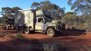 Western Australia 1990 Land Rover 110 Perentie 6x6 ex Army Ambulance Puddle Crossing August 2024 [upl. by Orabelle]