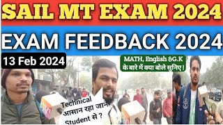 SAIL MT EXAM 13 Feb 2024SAIL MT EXAM Analysis today 2024 [upl. by Anitnamaid]