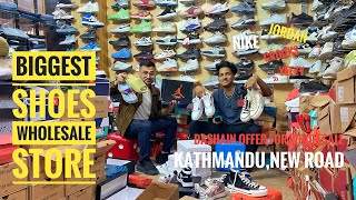 सस्तो सस्तो जुत्ता चप्पल पसल  Biggest Wholesale Shoes Sneaker Dashain Mega Offer [upl. by Akehsyt651]