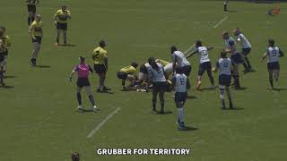 Flyhalf Grubber Kick Into Touch For Territory Gain RUGBY HTX v COLORADO XOs 050221 [upl. by Eelamme]