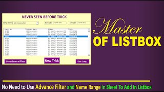 Master Class of excel ListBox for Search  excel vba AddItem in listbox More Than 10 Column [upl. by Aliam]