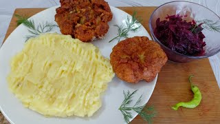 Meniu Fără Carnecartofi Piuree si Ceapă Panne🥔🧅🥘food viralvideo recipe cooking fypシfy [upl. by Yarrum]