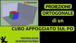 Proiezione Ortogonale cubo poggiato sul PO [upl. by Wadell]