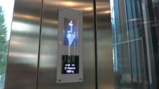 KONE MonoSpace MRL Traction Scenic elevator  KONE Test Center Tytyri Finland [upl. by Gui]