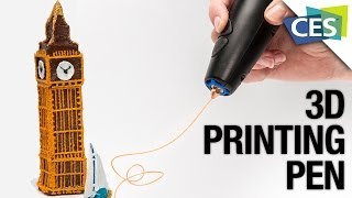 A 3DPrinting Pen that Draws in the Air 3Doodler at CES 2014 [upl. by Esinaej]