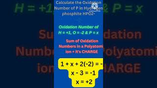 How to Calculate the Oxidation Number of P in HPO2 Hydrogen phosphite oxidationnumber [upl. by Diarmit]