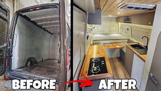 DIY Camper Van Conversion from Start to Finish  Full Build By Murat Tuncer [upl. by Revlys]