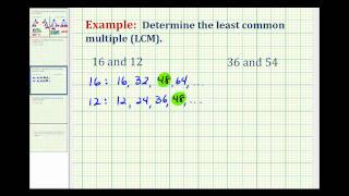 Example Determining the Least Common Multiple Using a List of Multiples [upl. by Nrehtac808]