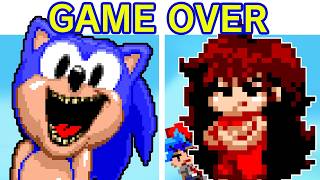 FNF GAME OVER but its Lord X Mix  All Endings Friday Night Funkin Mod Sonic PC Port BFGF [upl. by Trab]