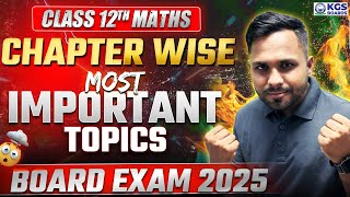 CBSE Board Exam 2025  Class 12th Maths  Most Important Topics  Maths by Shukla Sir  KGS Board [upl. by Ninnahc]