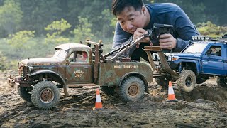 Rc Crawler Trx4 Dodge Power Wagon Tow Truck  Killerbody Lc70 Rescue Challenge e3src [upl. by Teuton]