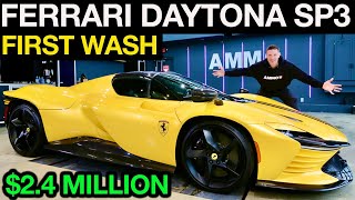 2400000 Ferrari Daytona SP3 First Wash 24 Hours To Detail For NYC Reveal [upl. by Ydor647]