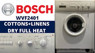 Bosch WVF2401 Washer Dryer  Cottons Linens Dry Full Heat [upl. by Godderd]