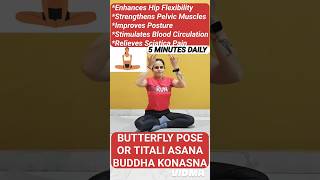 Baddha KonasanaButterfly pose good health for women yoga motivation fitness yogaforwieghtloss [upl. by Theodor]