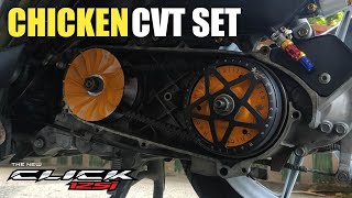 CHICKEN CVT SET for HONDA CLICK 125i  Big Pulley [upl. by Cybil925]