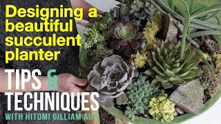 DESIGNING A BEAUTIFUL SUCCULENT PLANTER  TIPS amp TECHNIQUES WITH HITOMI  Episode 004 [upl. by Alabaster]