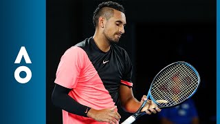 Kyrgios takes the no look approach  Australian Open 2018 [upl. by Kryska843]