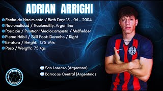 Adrian arrighi 10  Volante  Midfielder  Barracas Central 2024 [upl. by Bowman]