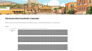 Aesthetic Notion Memento Mori Calendar Overview [upl. by Haymes]
