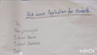 Sick leave application for students Application for sick leave application for students [upl. by Ayouqat335]