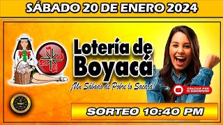 PREMIO MAYOR LOTERIA DE BOYACA del SABADO 20 de enero 2024 loteria loteríadeboyacá [upl. by Annwahsal]