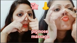 🐖 pig 👃 nose massagefunny video 👹requestedvideo massage for all types of nose [upl. by Calabresi185]