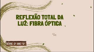 2D Reflexão Total da Luz Fibra Óptica [upl. by Gustin]