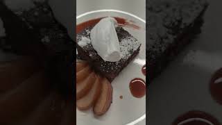 Vegan chocolate cake with poached pear n Kara coconut cream [upl. by Dobbins30]