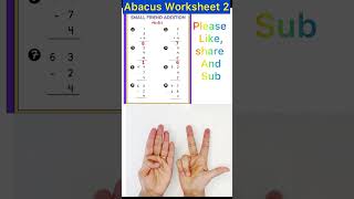 Finger Abacus Level 1  Small Friend Addition 4 worksheet with solution viral abacus shorts [upl. by Mohammad]