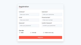 Registration Form in HTML and CSS with Free Source Code [upl. by Trovillion]