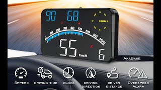 AkaBane Digital GPS Speedometer Heads up Display 55quot Car HUD G10 [upl. by Ariait]