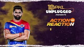 Pardeep Narwal reacts to his 8point raid  Action Pe Reaction  PKL Unplugged [upl. by Nosimaj]