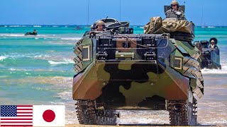 US Marines AAV Amphibious Assault Vehicles Water operations in Japan [upl. by Anelas33]