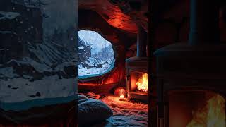 Blizzard Snow Winter Camping Sounds For Sleeping Fireplace Ambience relaxing tour travel [upl. by Haidej]