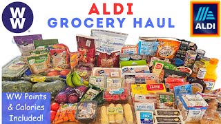 ALDI GROCERY HAUL  WEIGHT WATCHERS POINTS amp CALORIES  PLANNING US HEALTHY [upl. by Atinniuq]