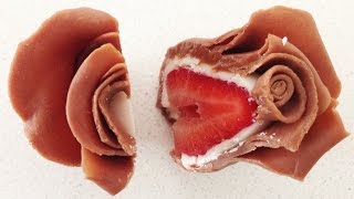 Chocolate Strawberry Roses HOW TO COOK THAT Ann Reardon [upl. by Hartzel]