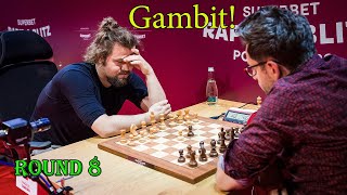 DANISH GAMBIT Magnus Carlsen vs Levon Aronian  Superbet Blitz 2023  R8 [upl. by Xymenes]